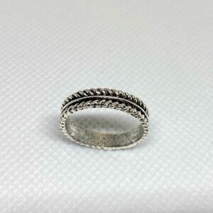 Silver And Black Accent Eternity Band Ring